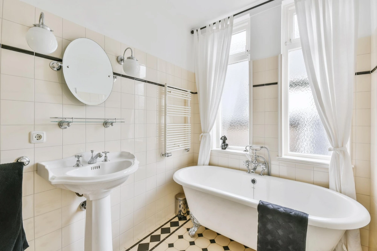 Ivory White Bathroom Walls
